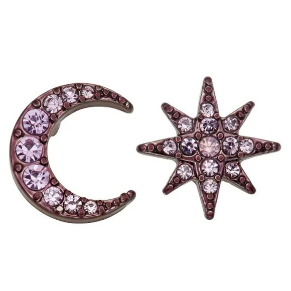 Vera Wang Jewelry - VERA WANG Celestial Purple/Purple Crystal Moon & Star Stud Earrings**NEW!